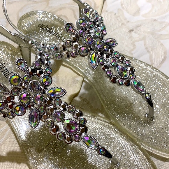 MEGA BLING Sandals NWOT - Picture 2 of 7